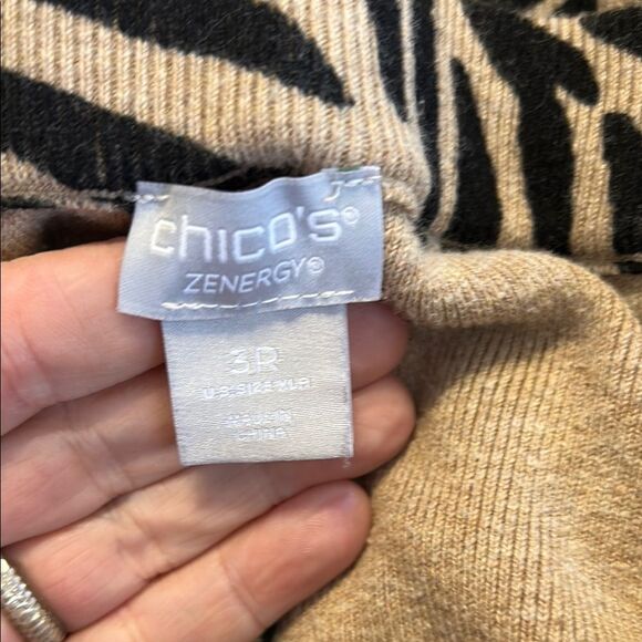 CHICO'S ZENERGY XL 3R Animal Print Cotton Cashmere Knit Pants Joggers Loungewear - Picture 6 of 8